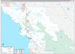 San Luis ObispoCounty, CA Wall Map Premium Style 2026